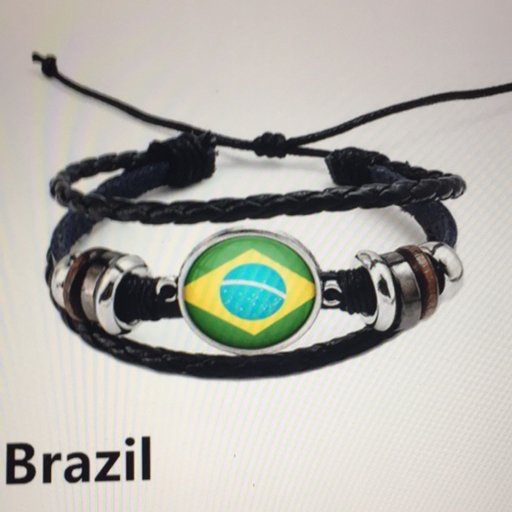Brazil World Cup Leather Bracelet/New
